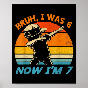 Poster Était 6 7 ans anniversaire 67 garçons enfants dabb