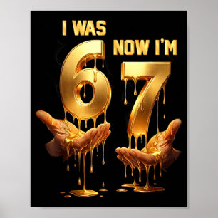 Poster Était 6 7 ans garçons enfants or goutte 7ème anniv
