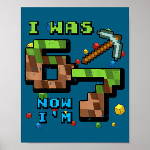 Poster Était 6 7 pixel gamer 7e anniversaire 67 garçons e