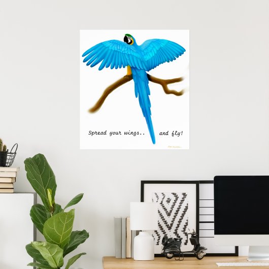 Poster Étaler vos ailes Parrot Imprimer (Bureau à domicile)