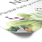 Poster Étalez l'amour, pas les microbes, aquarelle succul (Coin)