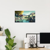 Poster Étang dans la vallée (Bureau à domicile)