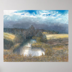 Poster étang d'automne