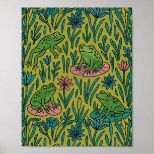 Poster Étang de grenouilles