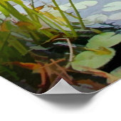 Poster Étang japonais de jardin avec Koi (Coin)