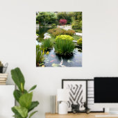 Poster Étang japonais de jardin avec Koi (Bureau à domicile)