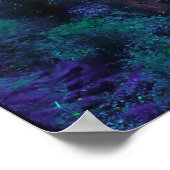 Poster Étang rose et vert et saule (Coin)