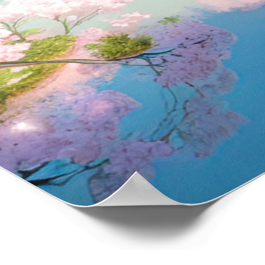 Poster Étang Sakura caché (Coin)