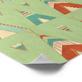 Poster Étape Geo Sud-Ouest | Motif Teepee vert (Coin)