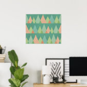 Poster Étape Geo Sud-Ouest | Motif triangle Turquoise (Bureau à domicile)