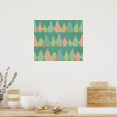 Poster Étape Geo Sud-Ouest | Motif triangle Turquoise (Cuisine)