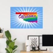 Poster État arc-en-ciel de l'Oklahoma (Bureau à domicile)