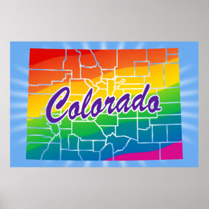Poster État Arc En Ciel Du Colorado