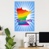 Poster État Arc-En-Ciel Du Minnesota (Bureau à domicile)