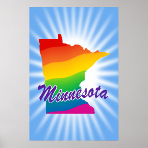 Poster État Arc-En-Ciel Du Minnesota