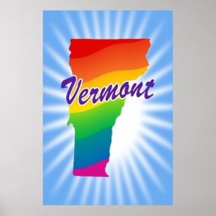 Poster État Arc-En-Ciel Du Vermont