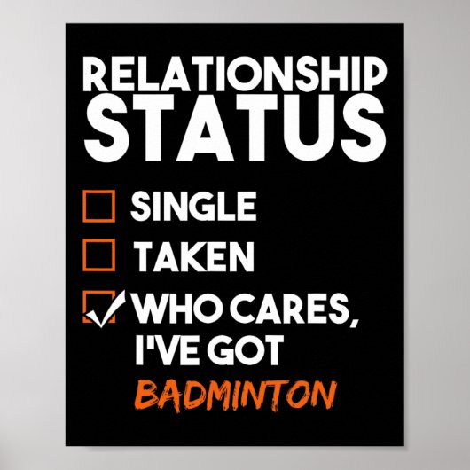 Poster État de la relation Ive a Badminton Funny Sarcas (Devant)