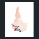Poster État de l'aquarelle florale de l'Idaho<br><div class="desc">État de l'aquarelle florale de l'Idaho</div>