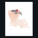 Poster État de l'aquarelle florale de Louisiane<br><div class="desc">État de l'aquarelle florale de Louisiane</div>