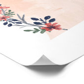 Poster État de l'aquarelle florale du Michigan (Coin)