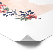 Poster État de l'aquarelle florale du Minnesota (Coin)