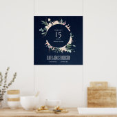 POSTER ÉTAT DE NAISSANCE DE BÉBÉ EN COULEUR D'EAU FLORALE (Cuisine)