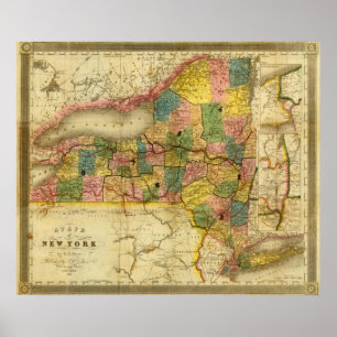 Poster État de New York par des bavures de CAD