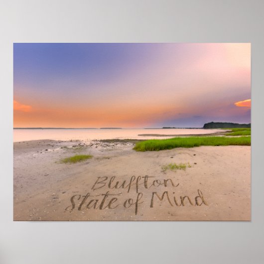 Poster État d'esprit de Bluffton Écrit dans le sable Plag (Devant)