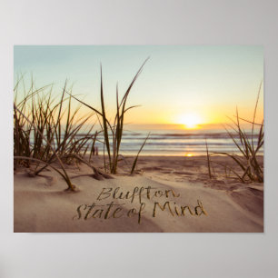 Poster État d'esprit de Bluffton Écrit dans le sable Plag