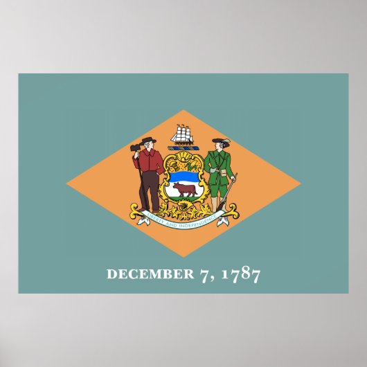 Poster État du drapeau du Delaware (Devant)