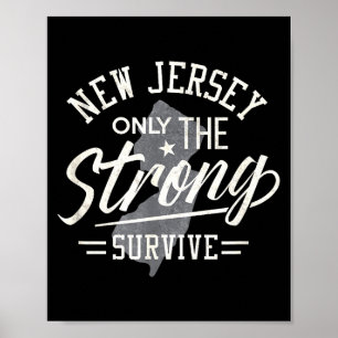 Poster État du New Jersey Drôle Seuls les plus forts surv