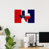 POSTER ÉTAT DU TEXAS (Bureau à domicile)