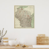 Poster État du Wisconsin (Cuisine)