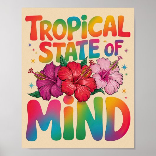 Poster État tropical de l'esprit Plage d'été Graphique (Devant)