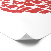 Poster États américains Heart Mosaic Vermont Rouge (Coin)