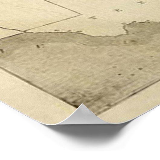 Poster États du Sud 1861 Carte Imprimer (Coin)