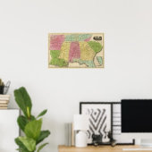 Poster États du sud avec partie sud de la Floride (Bureau à domicile)