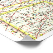 Poster " États-Unis : 1958 Nord Central United States MAP (Coin)