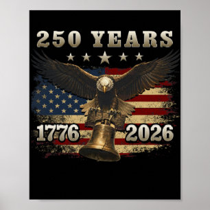 Poster États-Unis 250 Ans 1776-2026 Liberty Bell Aigle Dr