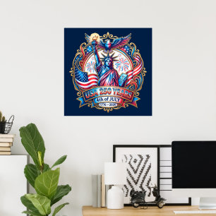 Poster États-Unis 250 ans 4 juillet 1776-2026