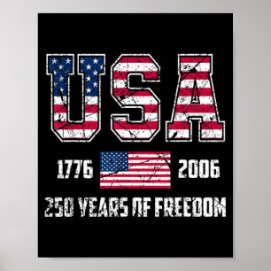 Poster États-Unis 250 ans de liberté 1776 2026 Amérique 2