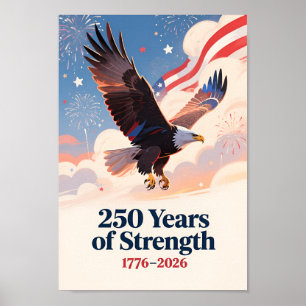 Poster États-Unis 250 Hawk Patriote 1776–2026