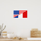 Poster etats-unis amérique france demi drapeau états-unis (Cuisine)