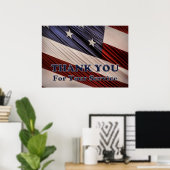 Poster États-Unis Anciens combattants patriotique drapeau (Bureau à domicile)