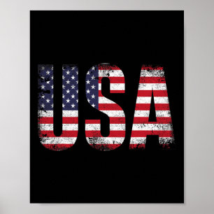 Poster États-Unis avec le drapeau américain pour l'indépe
