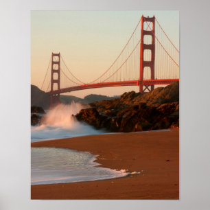 Poster États-Unis, Californie. Vue du pont Golden Gate