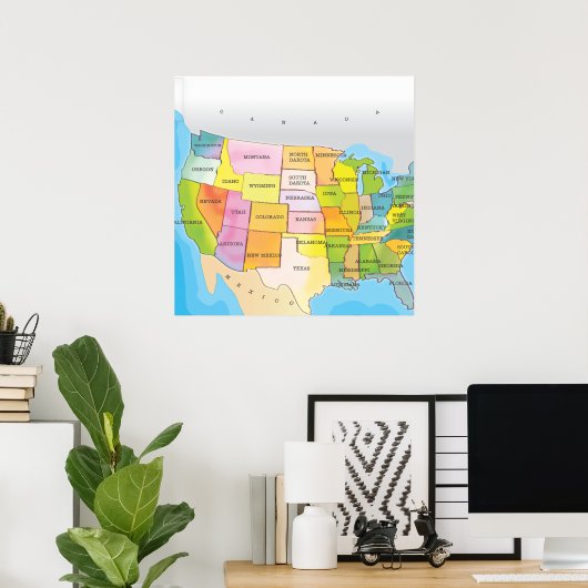 Poster États-Unis d'Amérique (Bureau à domicile)