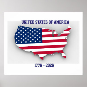 Poster États-Unis d'Amérique 1776-2026 Anniversaire