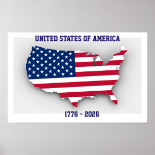 Poster ÉTATS-UNIS D'AMÉRIQUE 1776-2026 Anniversaire