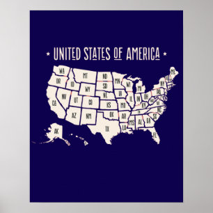 Poster États-Unis d'Amérique Art Wall